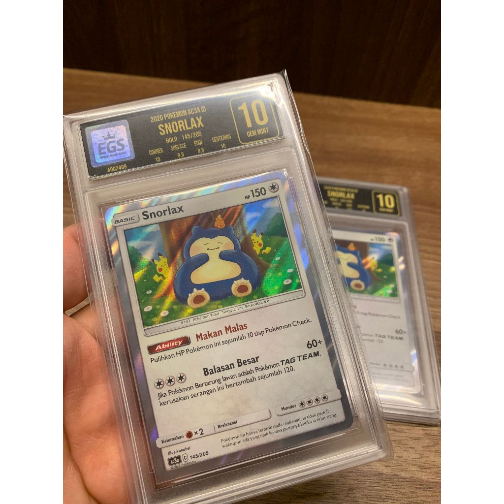 Pokemon TCG Kartu "Snorlax" Slab Grading/Graded EGS