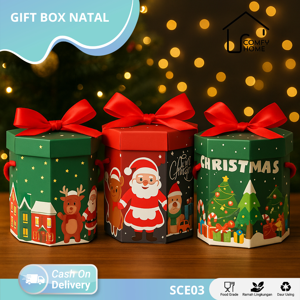 Kotak Kue Natal / Box Kue Natal / Kardus Box Natal / Box Cake Natal / Kotak Cake Natal / Kotak Natal
