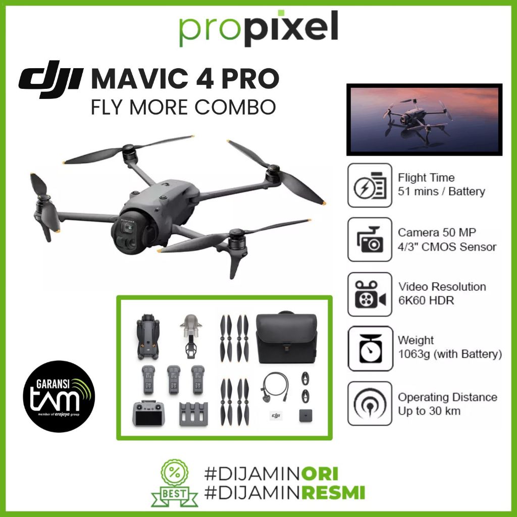 DJI Mavic 4 Pro Fly More Combo (RC 2) Drone Kamera GARANSI RESMI