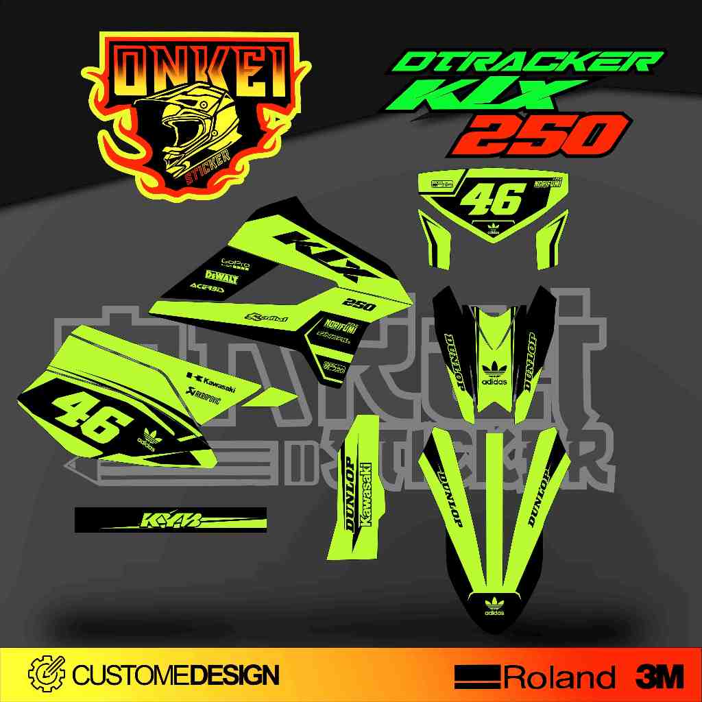 DECAL STICKER KLX 250 DAN DTRACKER 250 KD8