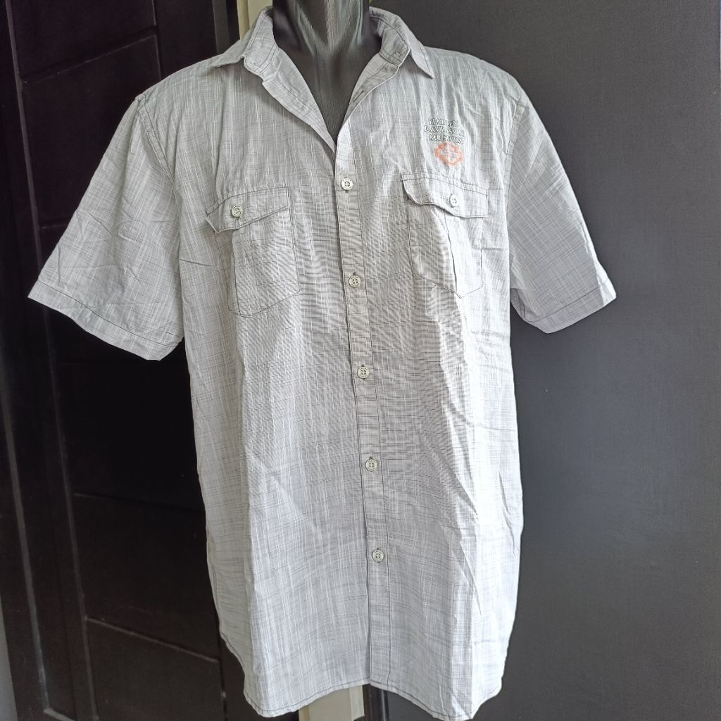 Kemeja pria kemeja jumbo HD abu size XL