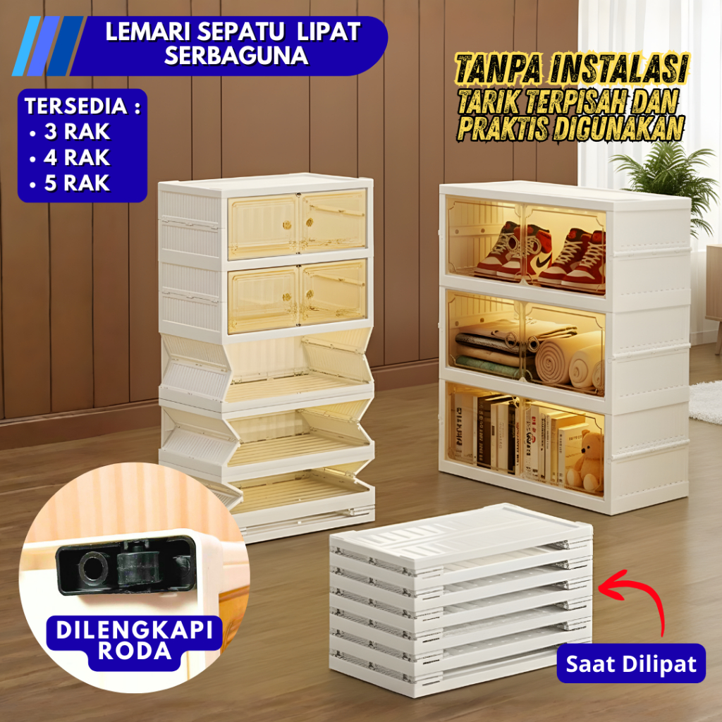 LEMARI SEPATU / LEMARI PENYIMPANAN SERBAGUNA LIPAT