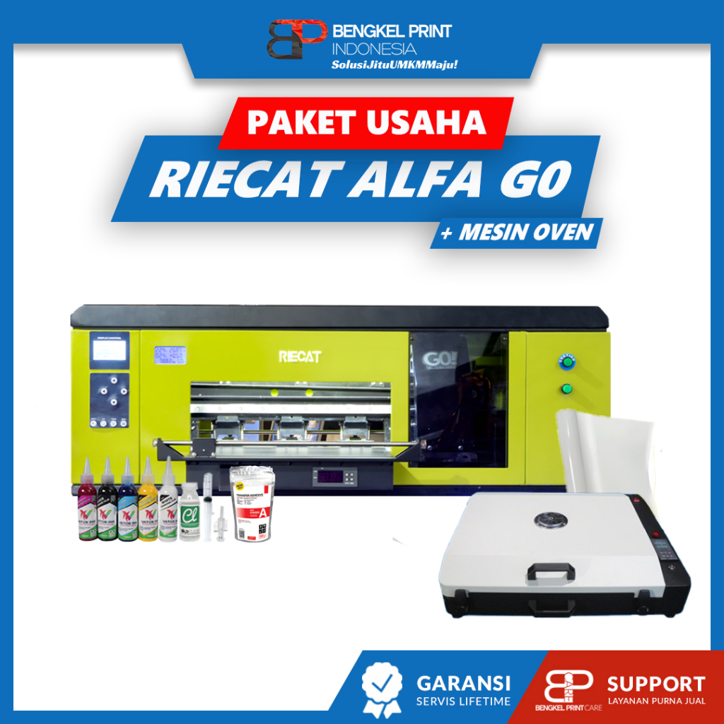 Paket Usaha Sablon DTF | Paket Printer DTF Large Format ALFA G0 + Mesin Press / Oven
