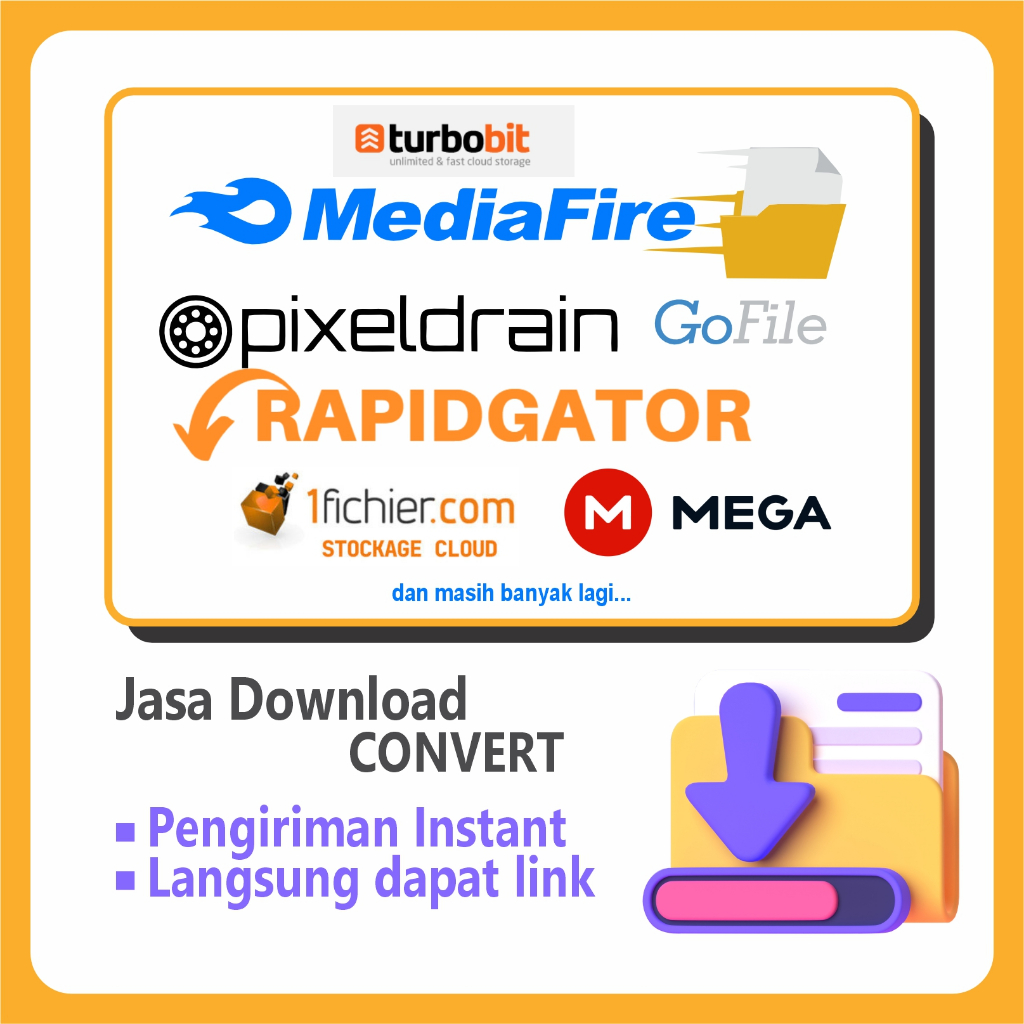 Jasa Convert / Download Rapidgator, pixeldrain, turbobit, Gofile, 1Fichier, Fileaxa, Torrent dll [Pe