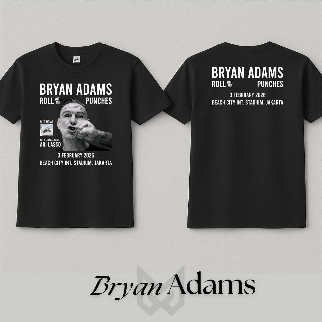 KAOS BRYAN ADAMS , KAOS KONSER BRYAN ADAMS , SIZE S - 5XL
