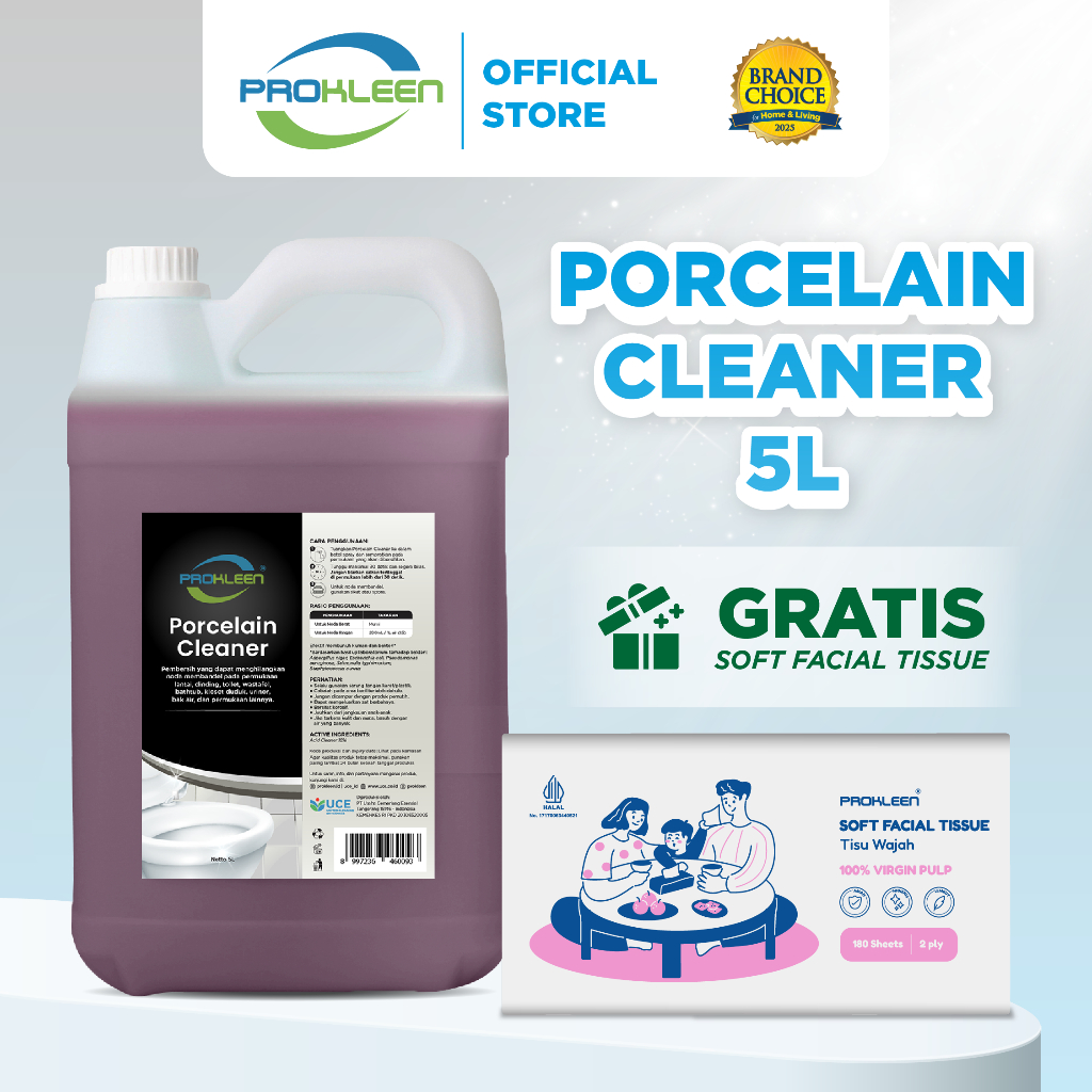 [FREE GIFT] PROKLEEN Porcelain Cleaner Pembersih Keramik Kloset Wastafel Kamar Mandi Konsentrat 5L