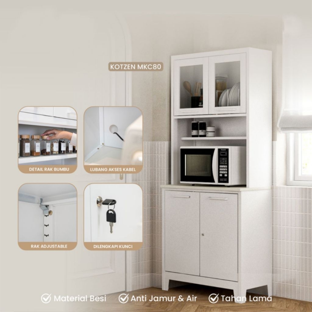 Lemari dapur rak piring besi PIRA KOTZEN MKC80 - Bandung area saja