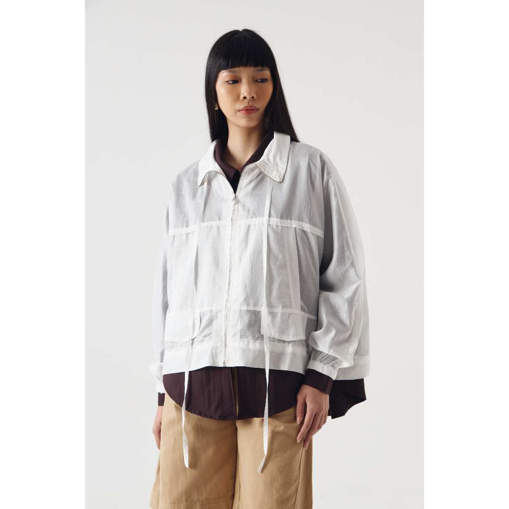 NASL by Nagita Slavina White Glasses Bomber Jacket