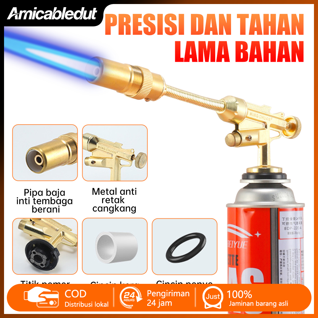 Amicabledut Kepala Flame Gun Torch kuningan pemantik Flame Gun Gas Torch Blow kepala Torch Gun Gas P