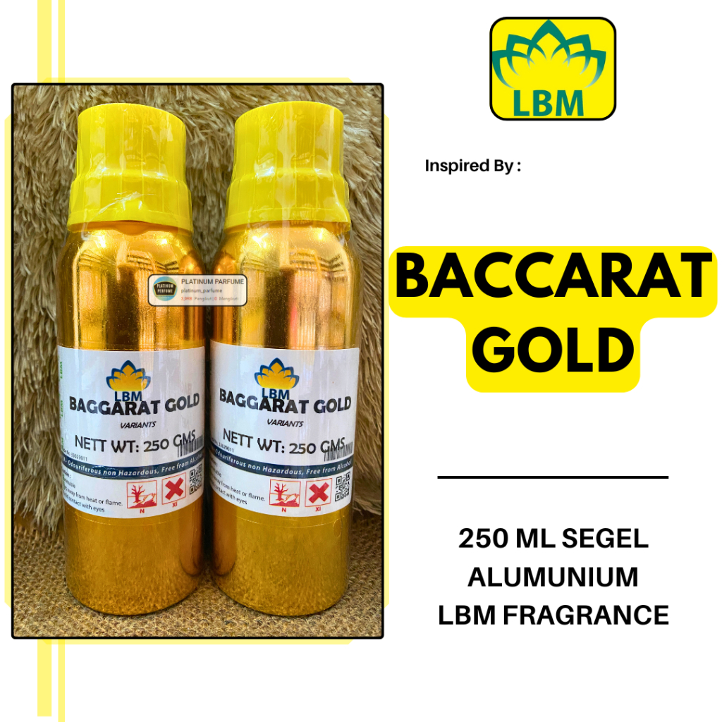 Bibit Parfum BACARAT GOLD Berkualitas ( 250 ML SEGEL ) LBM Fragrance - Parfum Bibit Murni Baccarat G