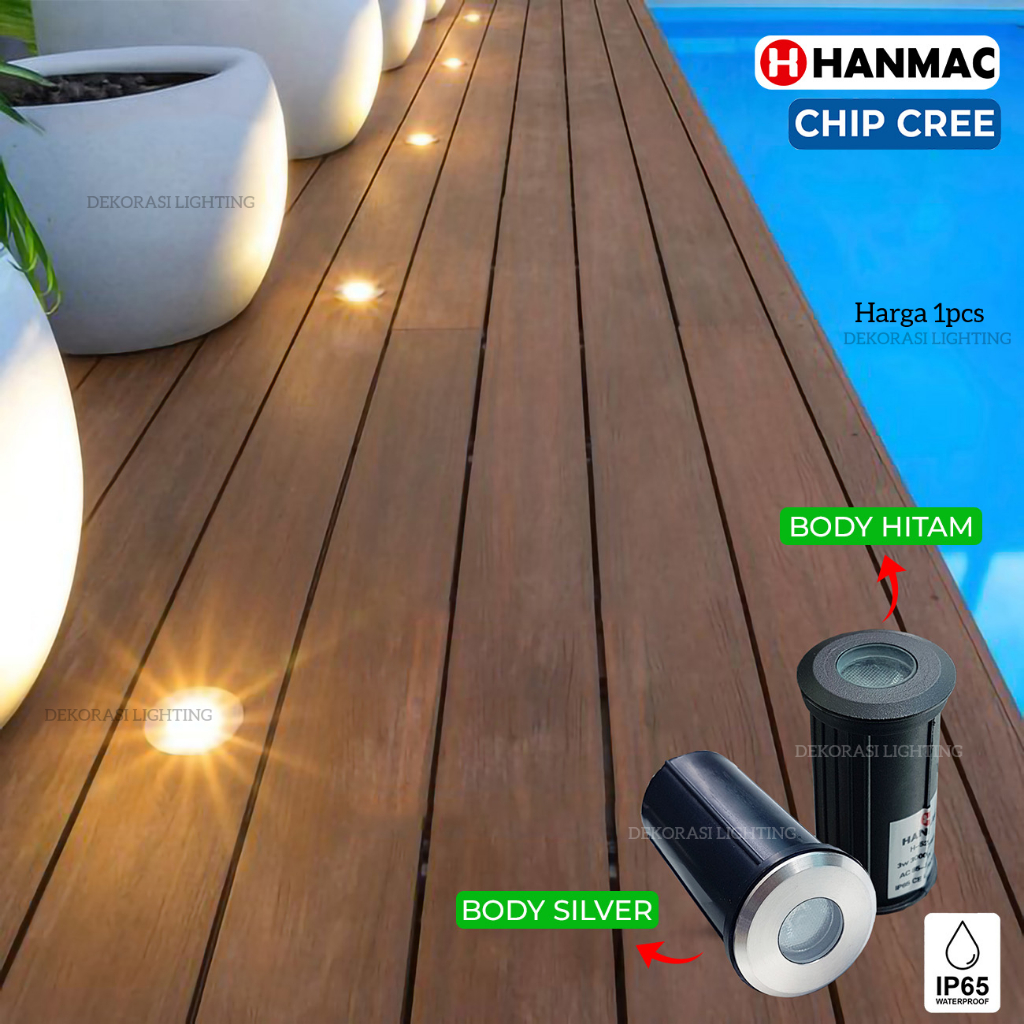 H520 Lampu lantai 3w 20 derajat cree waterproof outdoor taman lantai ip65