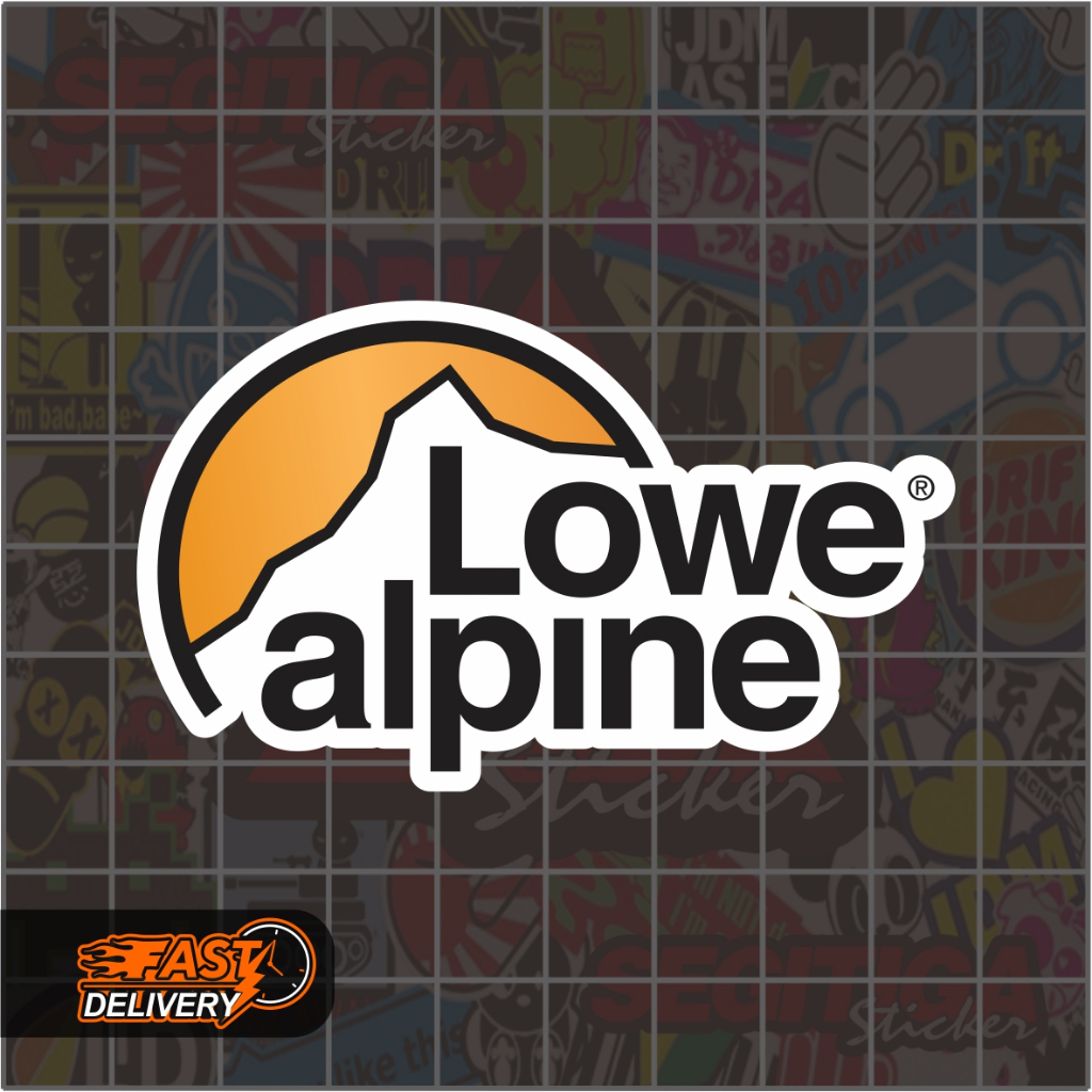 Sticker Brand Outdoor Low Alpine Ukuran 7.5 x 4.5 Cm