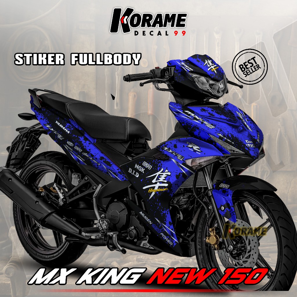 Decal Sticker Fullbody New MX KING 150 Motif Hayabusa Warna Biru Full Color
