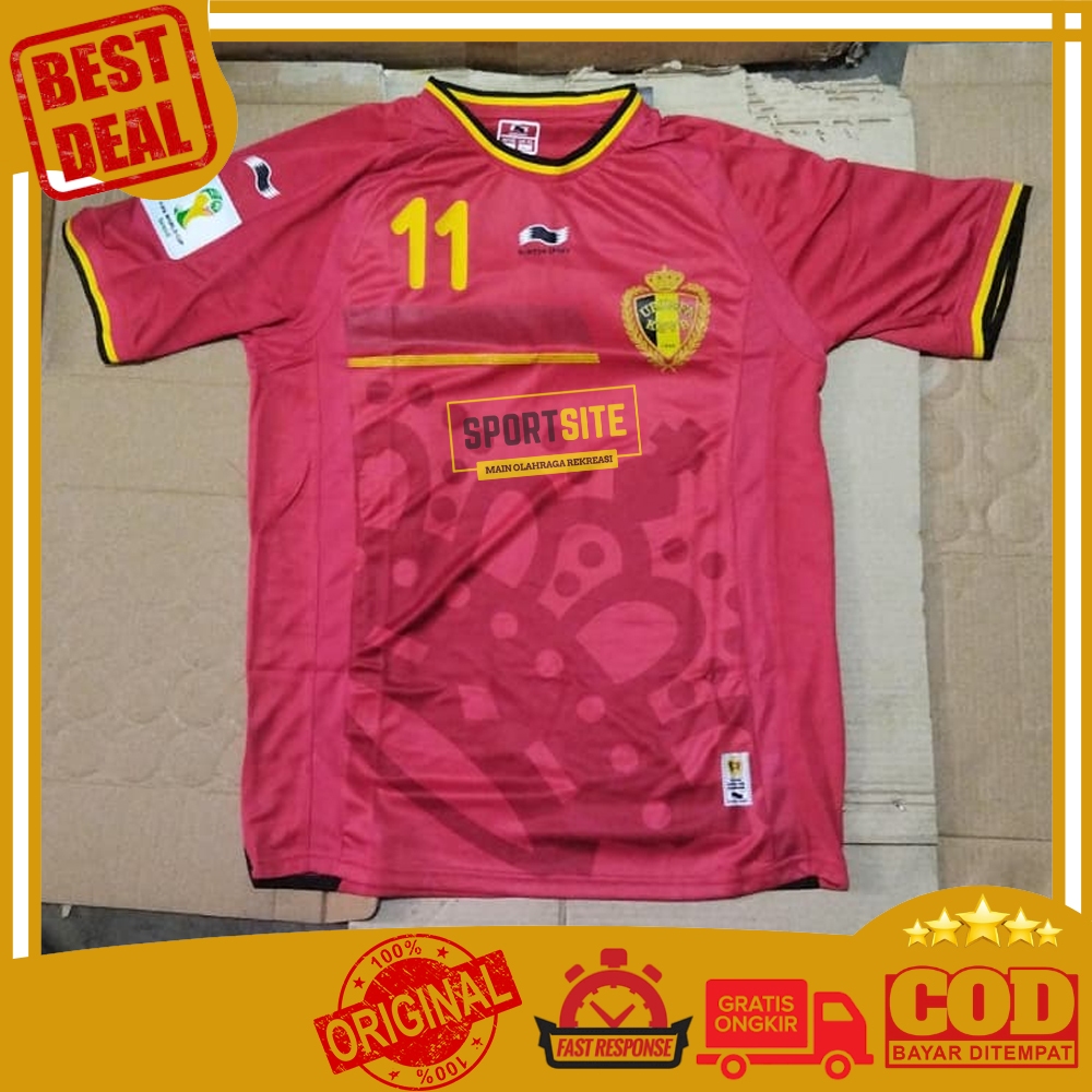 Kaos Jersey Belgia URBSFA KBVB 1895 Burda Sport Home 2014 Football Soccer Running Sports Shirt JSY J