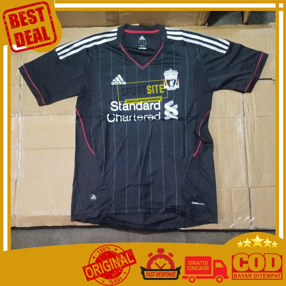Kaos Adidas Jersey Liverpool F.C. Away 2011 2012 Climacool Football Club Soccer Running Sports Shirt