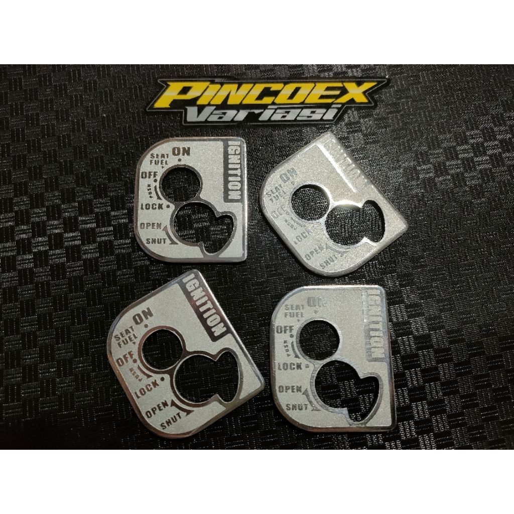emblem stainless kunci kontak vario125/kzr