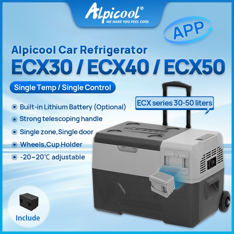 Alpicool ECX Portable Fridge Built-in Lithium Battery Freezer Compressor Refrigerator with Handle