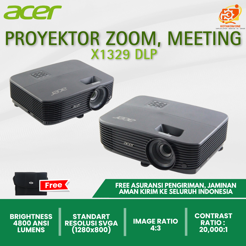 Proyektor Acer X1329 4800 ANSI LUMENS - Proyektor Acer X1329 DLP Sekolah Kantor
