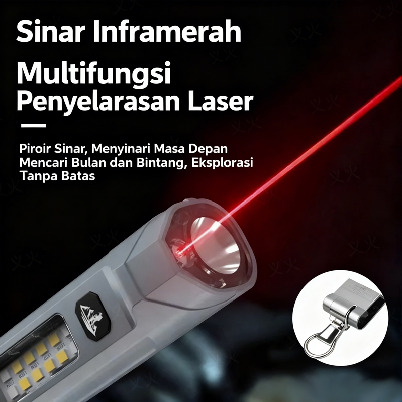 Laser Pointer Senter Laser 3B Sinar Hijau Rechargeable Senter Police Jarak Jauh Swatt Senter Kecil C