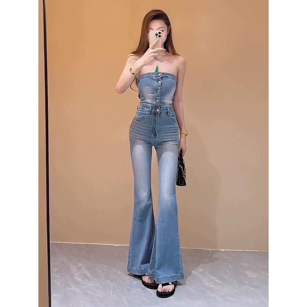 SYFBELL SET CELANA CUTBRAY IMP I atasan x celana cutbray imp l Jumpsuit Jeans Impo rt