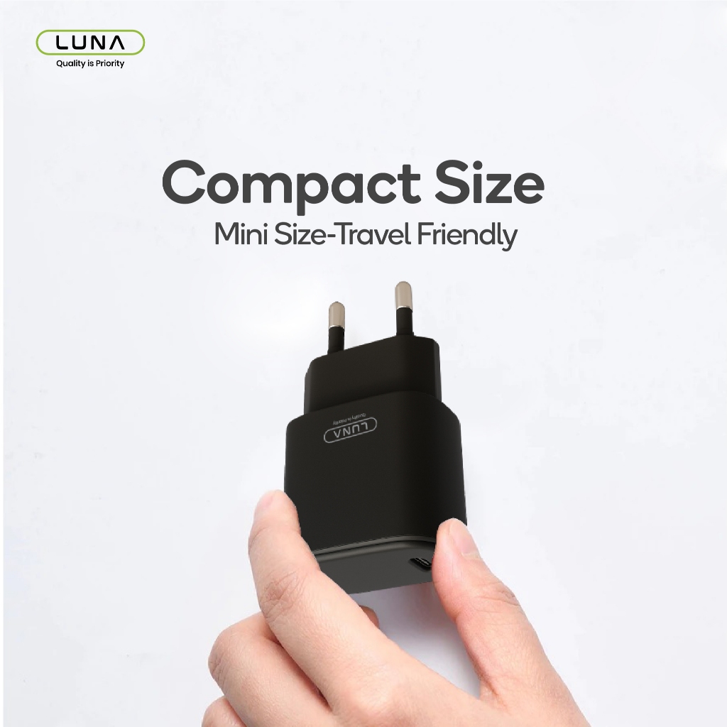 Charger LUNA 33W – Adapter Type-C PD + QC 3.0 Fast Charge (AJ5F)