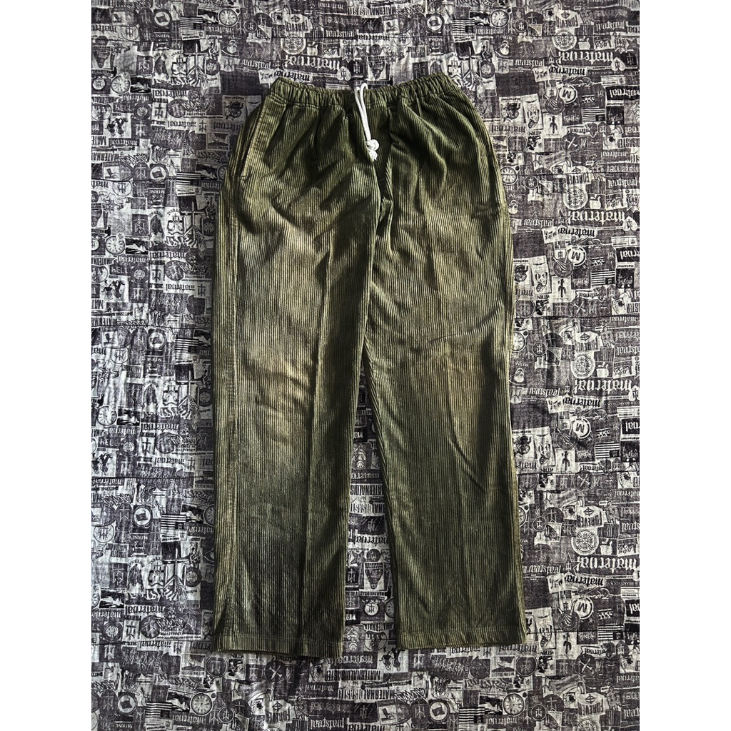 NRDN Clothing Celana Panjang CORDUROY SQUID PANTS GREEN ( SECOND )