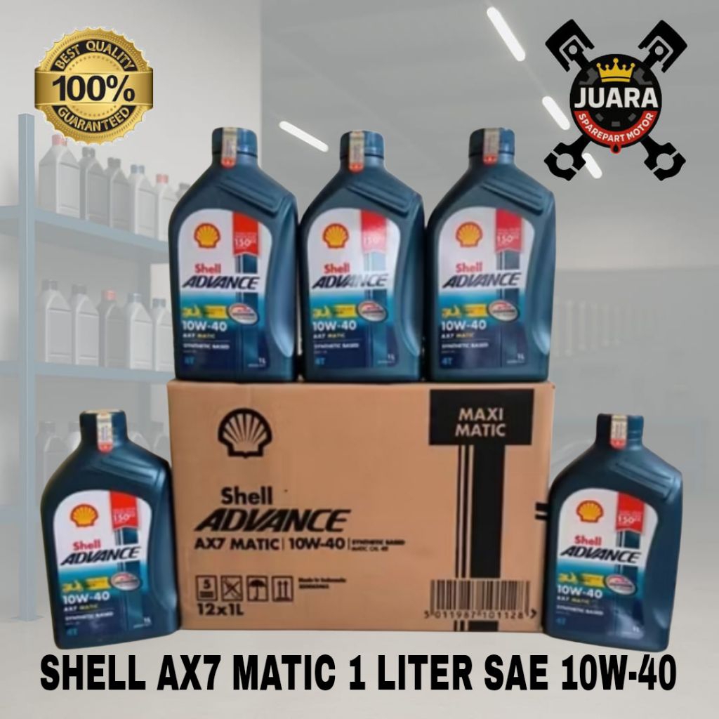 OLI SHELL AX7 MATIC 1 LITER ( 1 DUS ISI 12 BOTOL ) SAE 10W-40