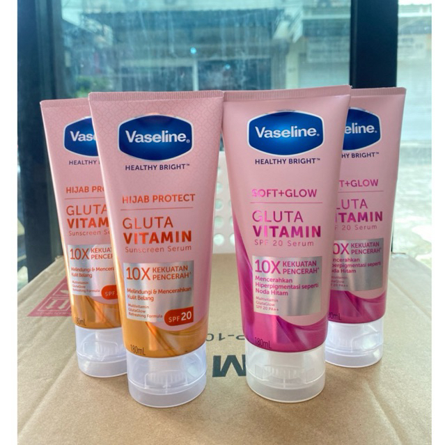 VASELINE GLUTA VITAMIN SOFT & GLOW VASELINE GLUTA VITAMIN HIJAB PROTECT 180ML VASELINE HANDBODY GLUT
