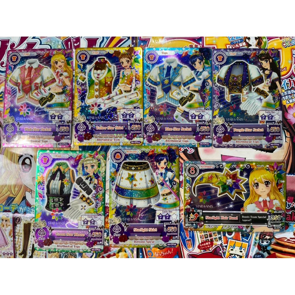 Kartu Aikatsu Star Anis Ichigo Hoshimiya Aoi Kiriya Ran Shibuki Tops Shoes Accessories Starlight Hai