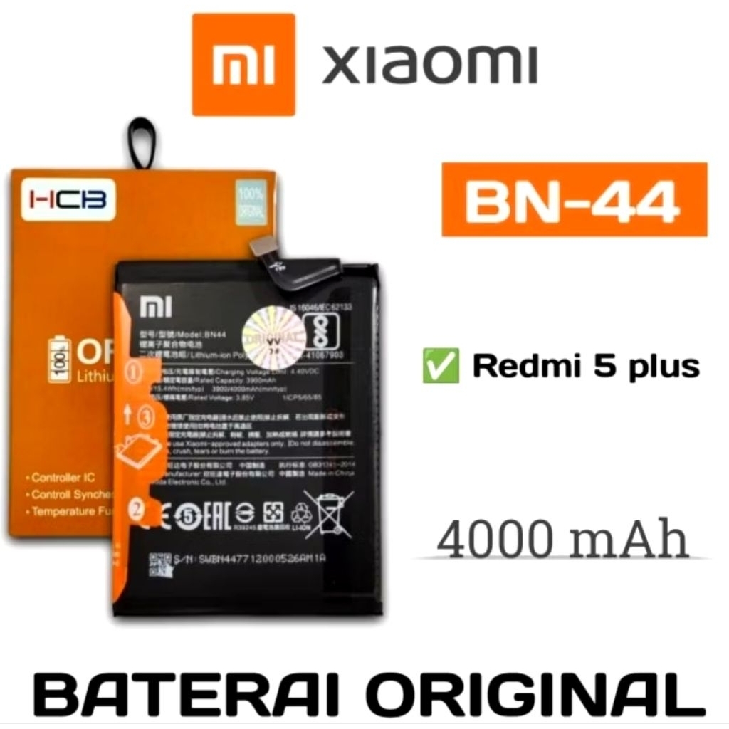 ORIGINAL 100%BATTERY XIAOMI BN44 BN44 REDMI 5 PLUS BATRE ORIGINAL