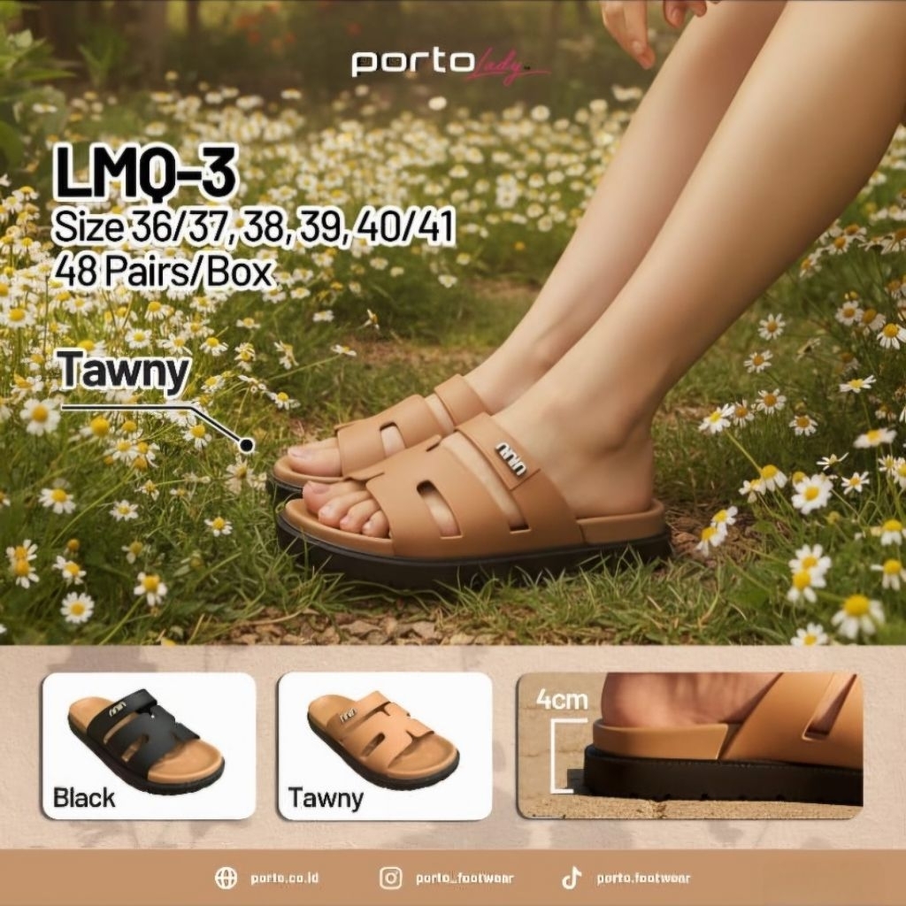 Sandal Wanita Import Balance Karet PCU Import Empuk