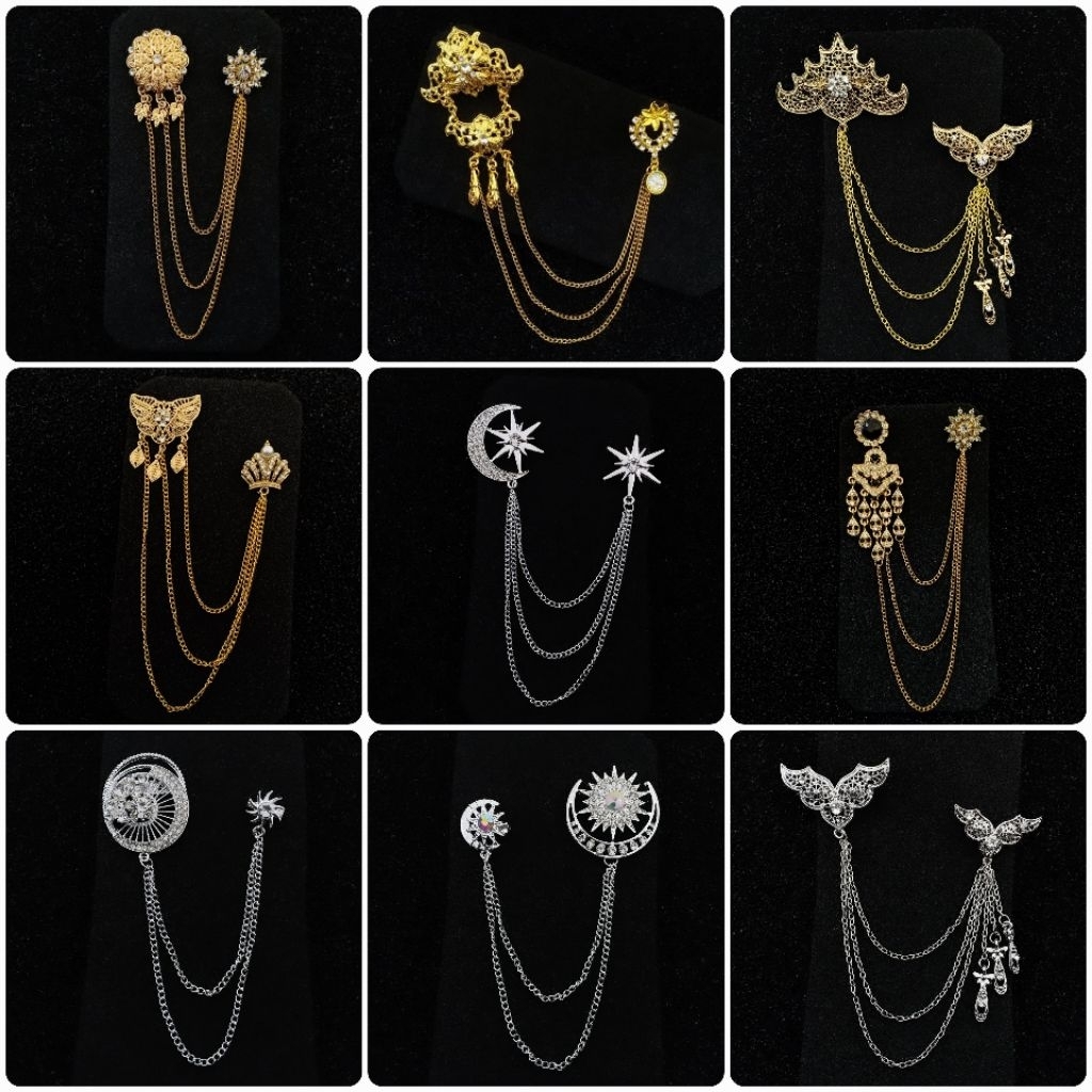Bros Kebaya Kenari Jurai | Bros Bali | Bros Pin Rantai Jas Cewek/Cowok | Bros Pin Rantai