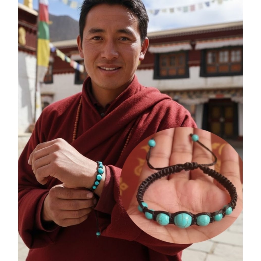 gelang macrame homade batu akik pirus tibet tujuhmata