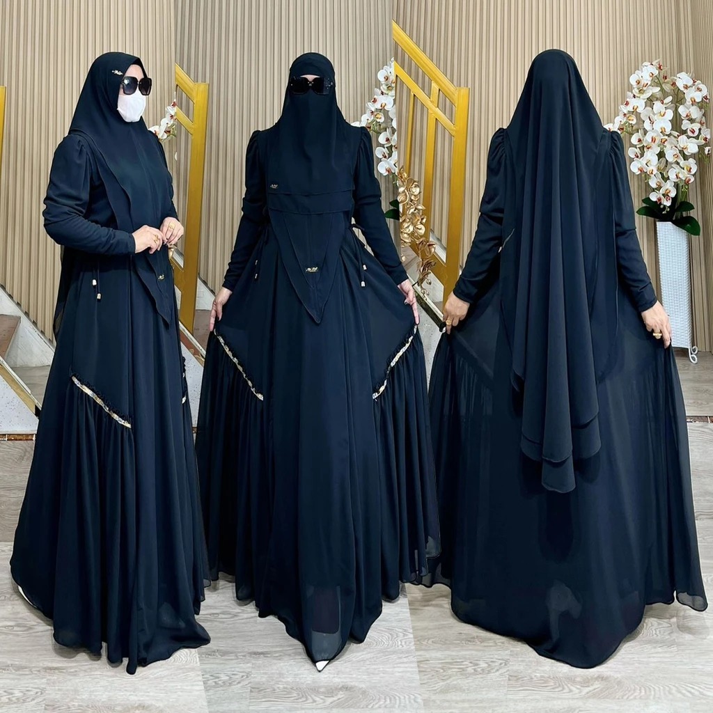 TERBARU One Set Gamis Syari Kode FELITA Bahan Ceruty Babydoll Premium by Ory AjeZas Collection