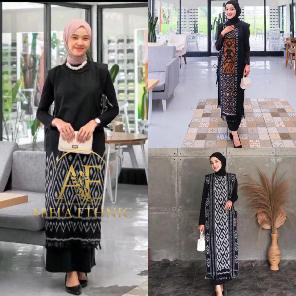 VEST ROMPI PANJANG - ROMPI TENUN - VEST TENUN - ROMPI ETHNIC