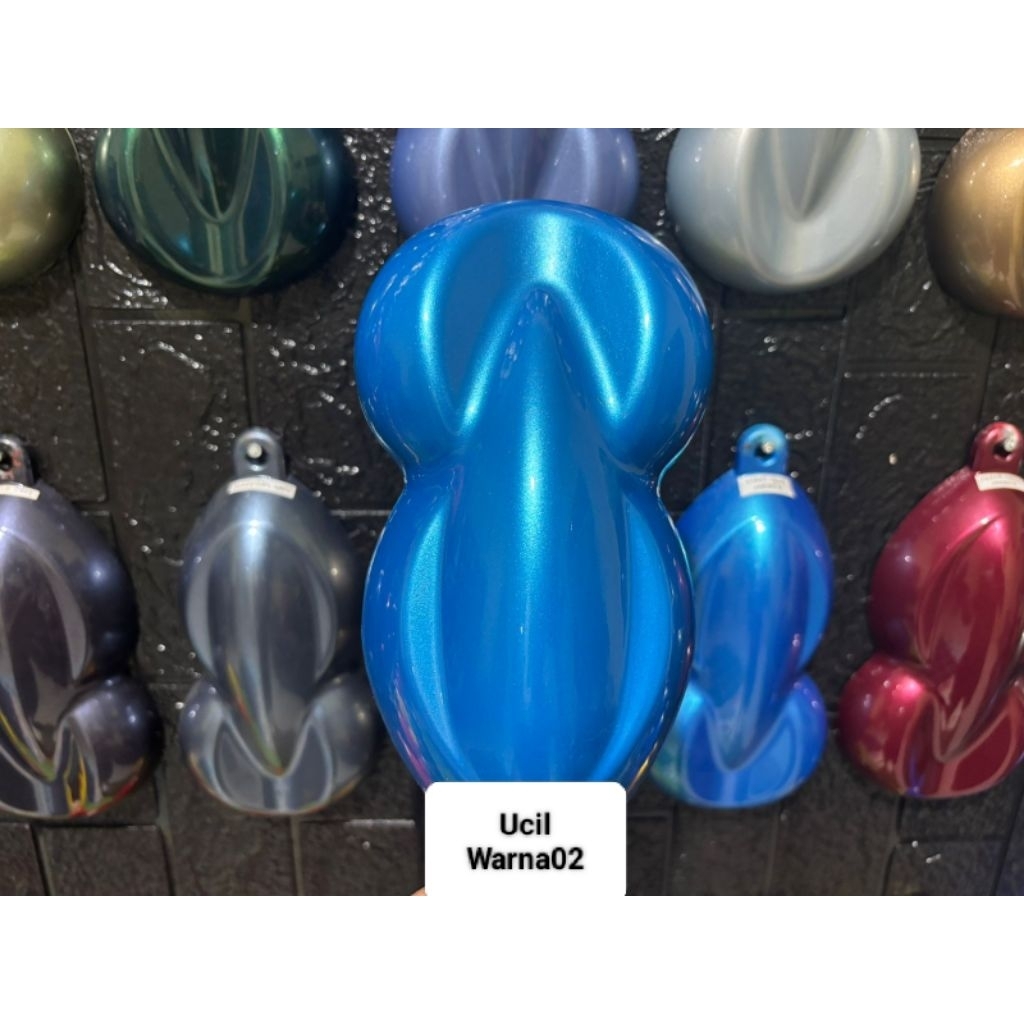 cat biru babelgum metalik bahan pu/cat biru bublegum metalik