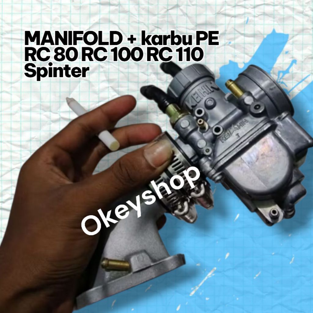 Manifold + karbu PE untuk Suzuki RC 80 RC 100 RC 110 spinter CRISTAL