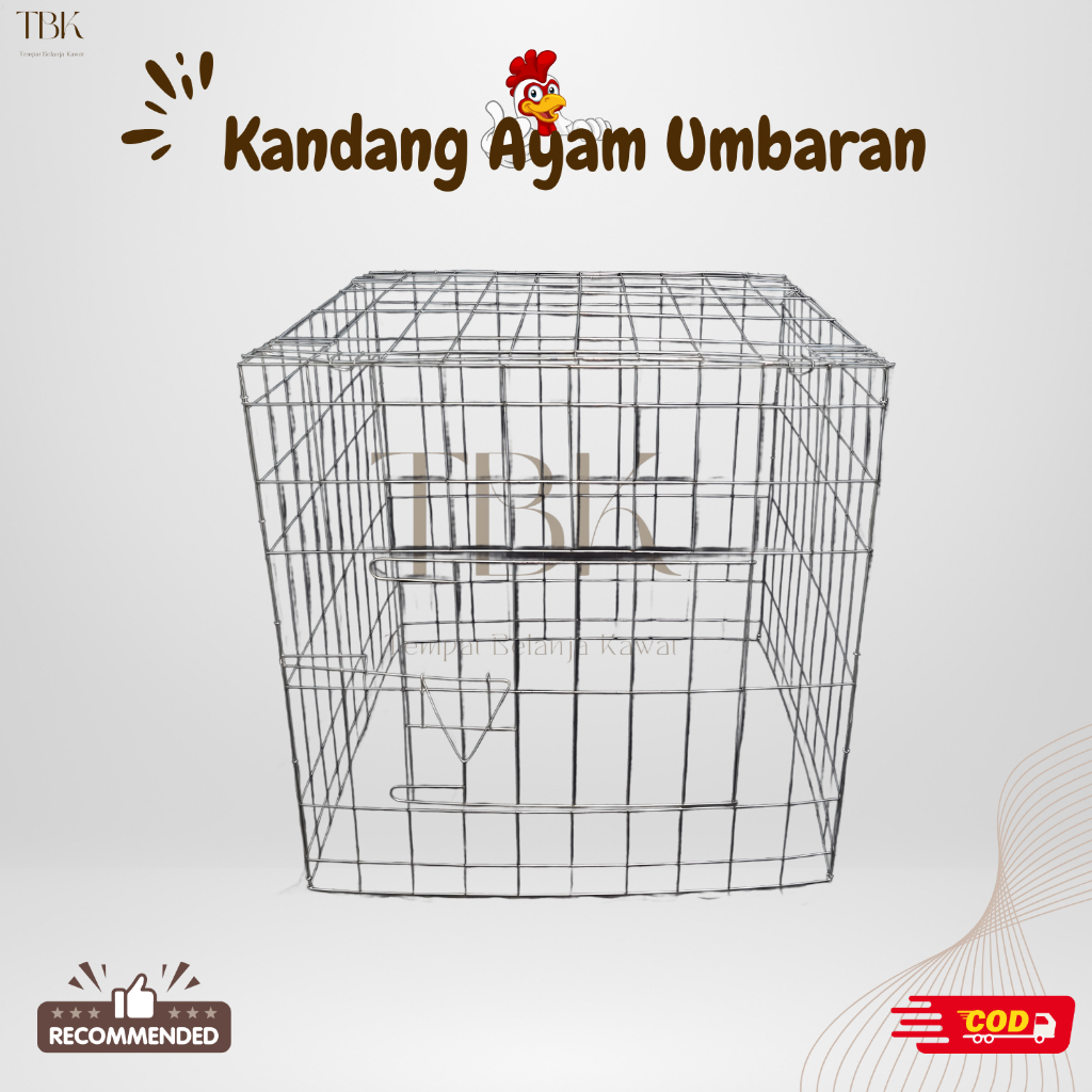 Kandang Ayam Umbaran Galvanis Lipat Variasi Ukuran