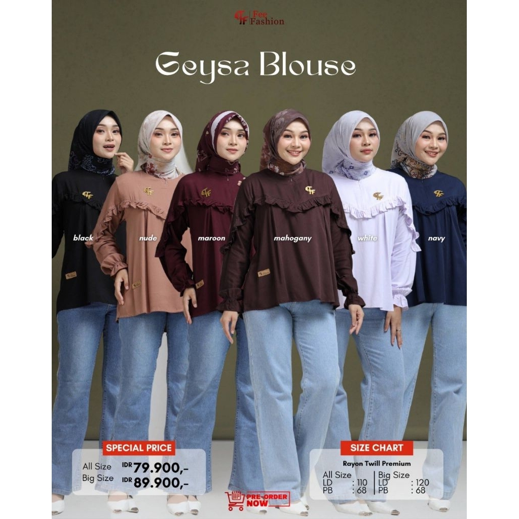 GEYSA BLOUSE FEE FASHION, BLOUSE ATASAN, BLOUSE RAYON