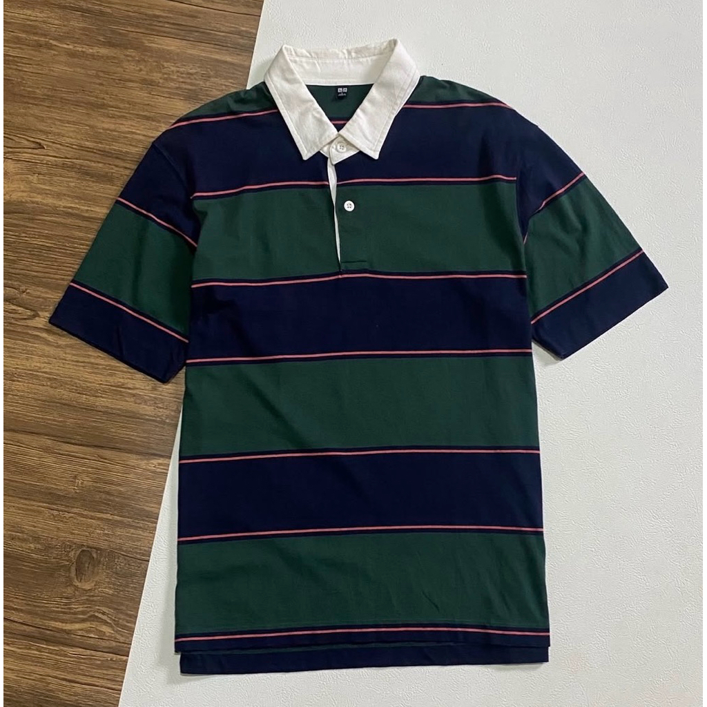 Kaos Polo Rugby Uniqlo Salur Dilan original uniqlo