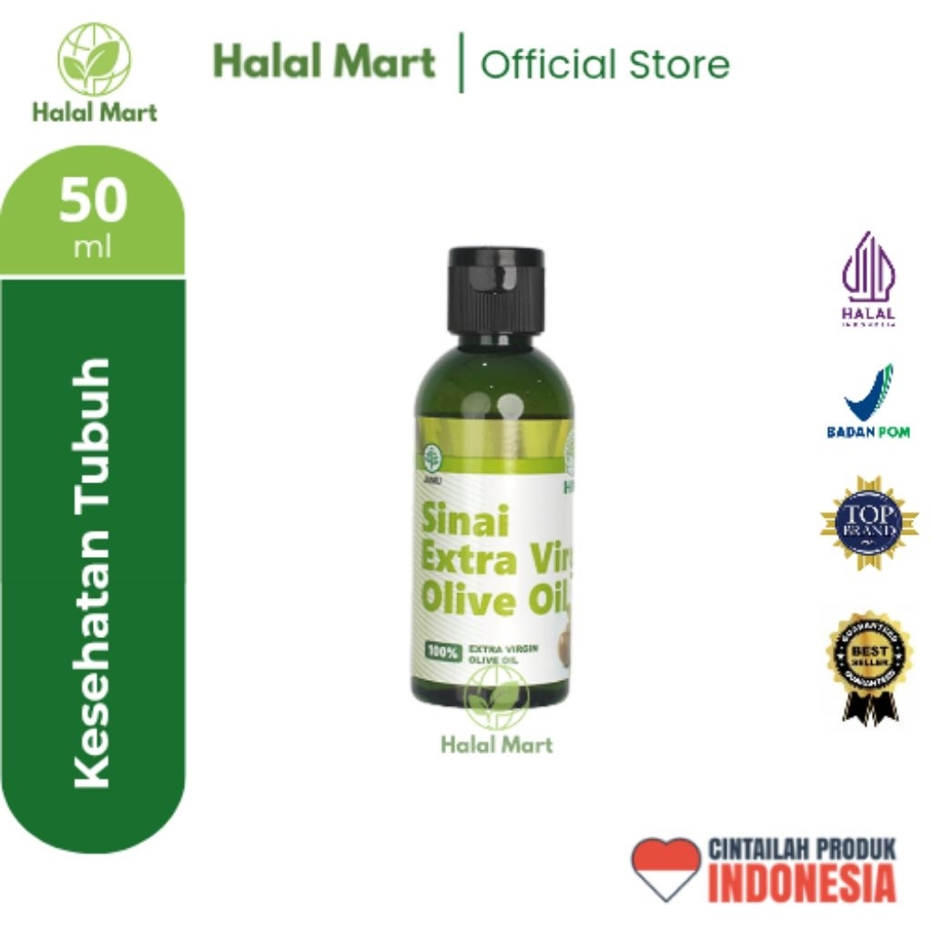 EVOO Sinai Extra Virgin Olive Oil HNI HPAI isi 50 ml / Minyak Zaitun alami / Minyak MPASI
