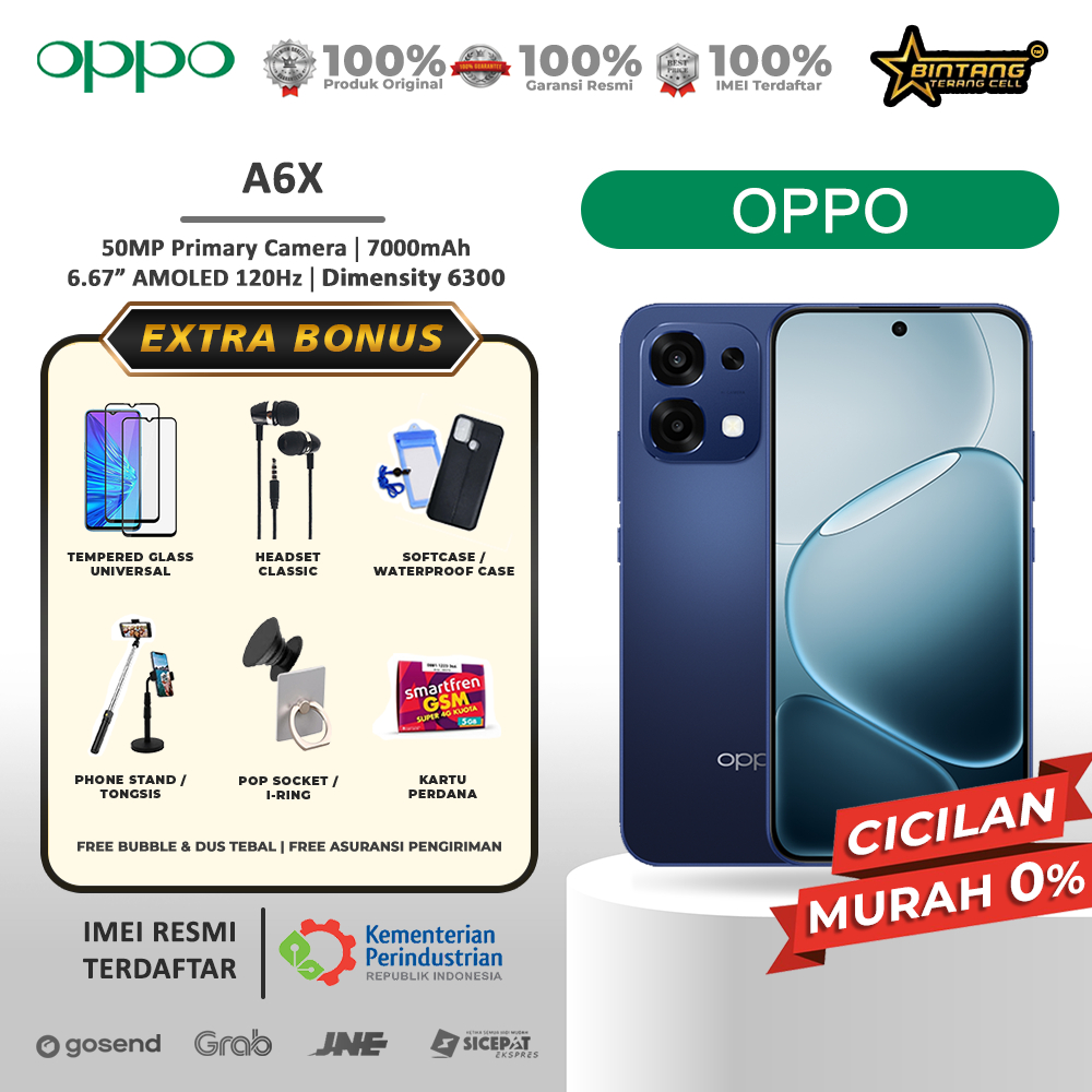 Oppo a6x ram 8/256gb a6x ram 6/256gb ram 6/128gb ram 4/128gb a6x ram 4/64gb garansi resmi