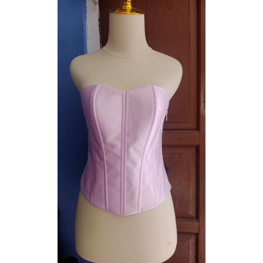 Kemben Kamisol Bustier Daleman Kebaya Satin Resleting