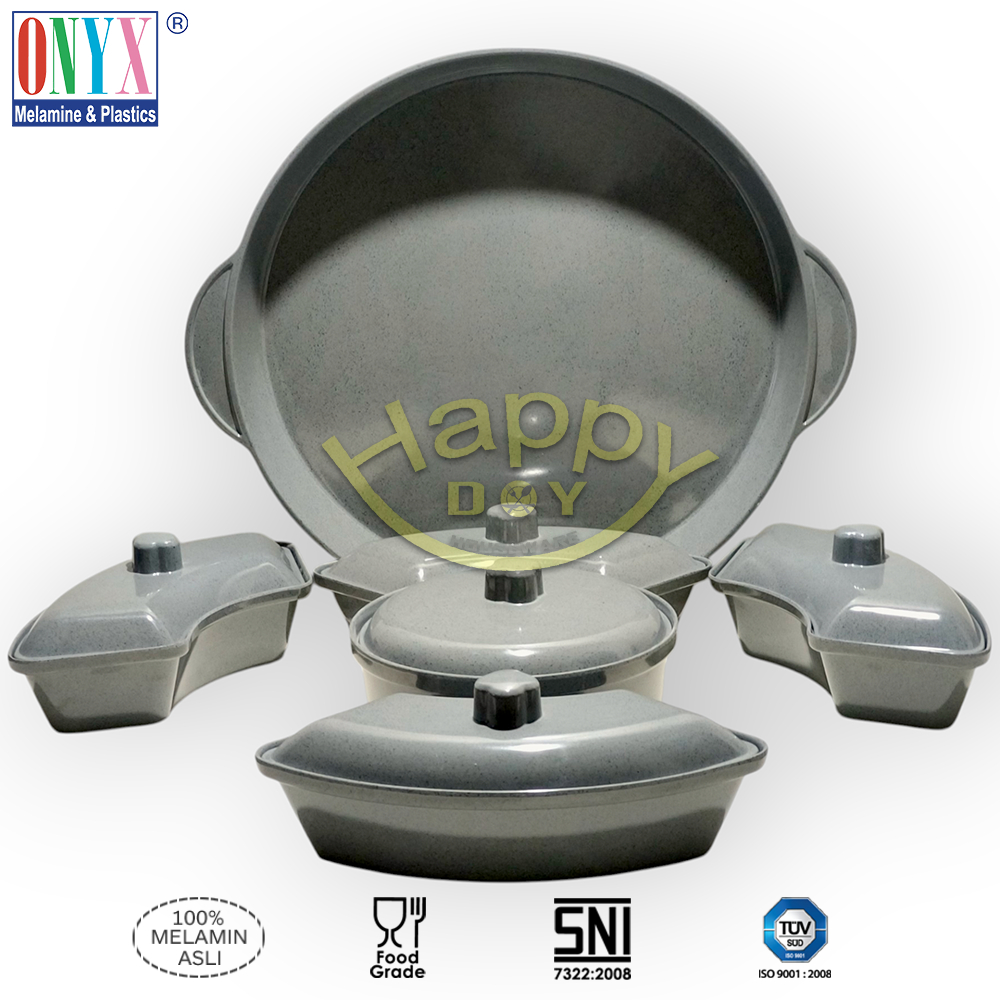 PARTY SET | SERVING SET | WADAH SAJI PRASMANAN BULAT SET MELAMIN 17IN