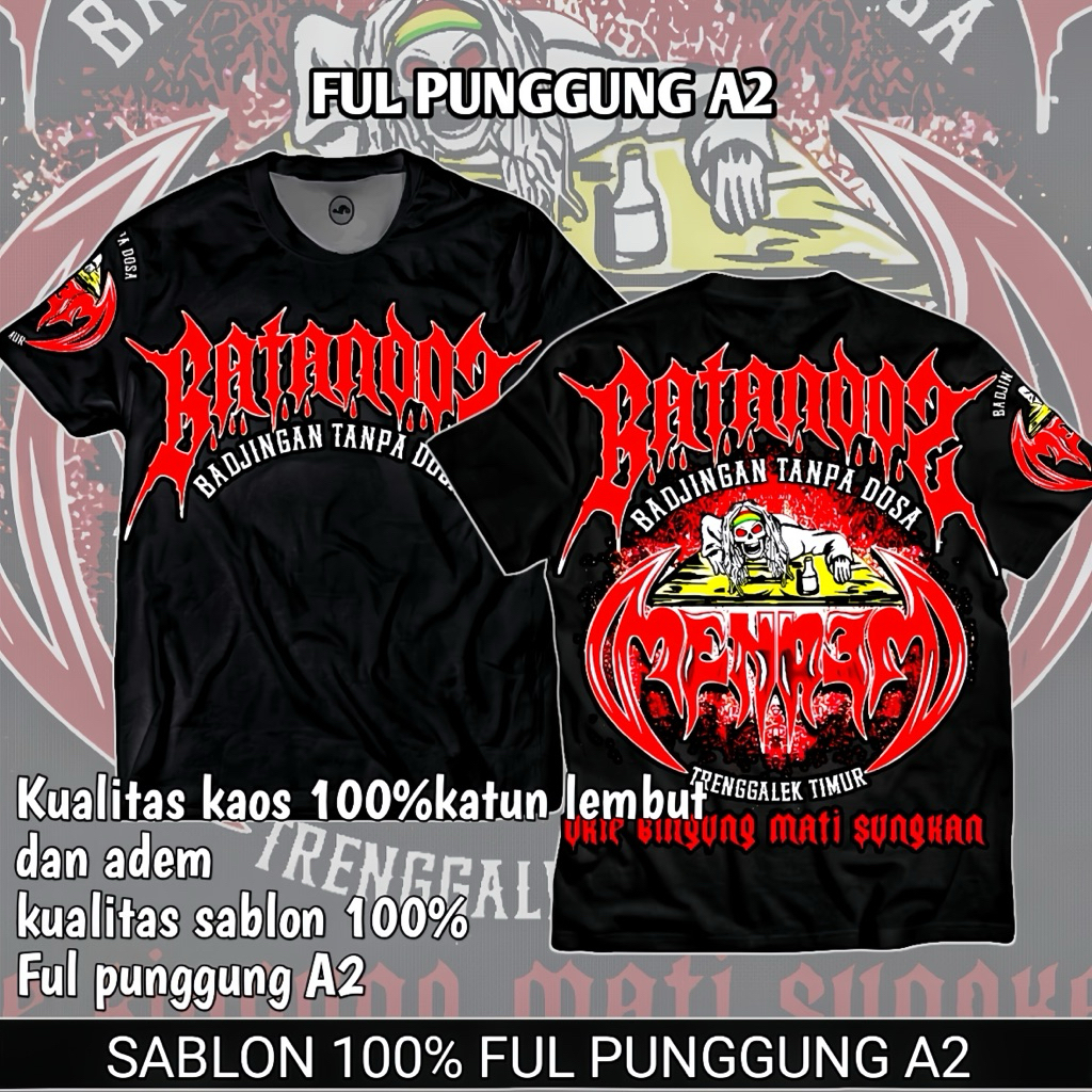 kaos mendem batandos perbatasan terbaru kaos distro disain terbaru MENDEM BATANDOS ful punggung A2