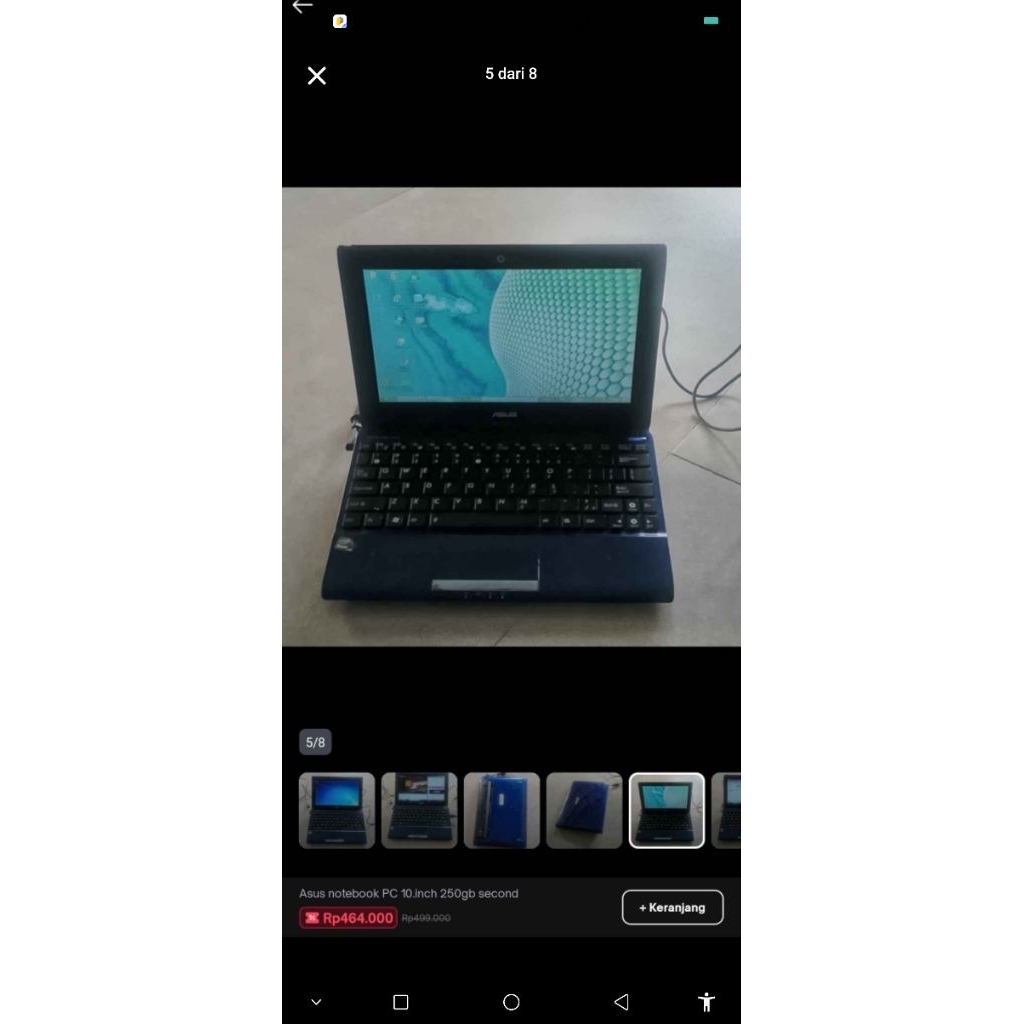 Laptop mini Asus 10 inch masih hidup second
