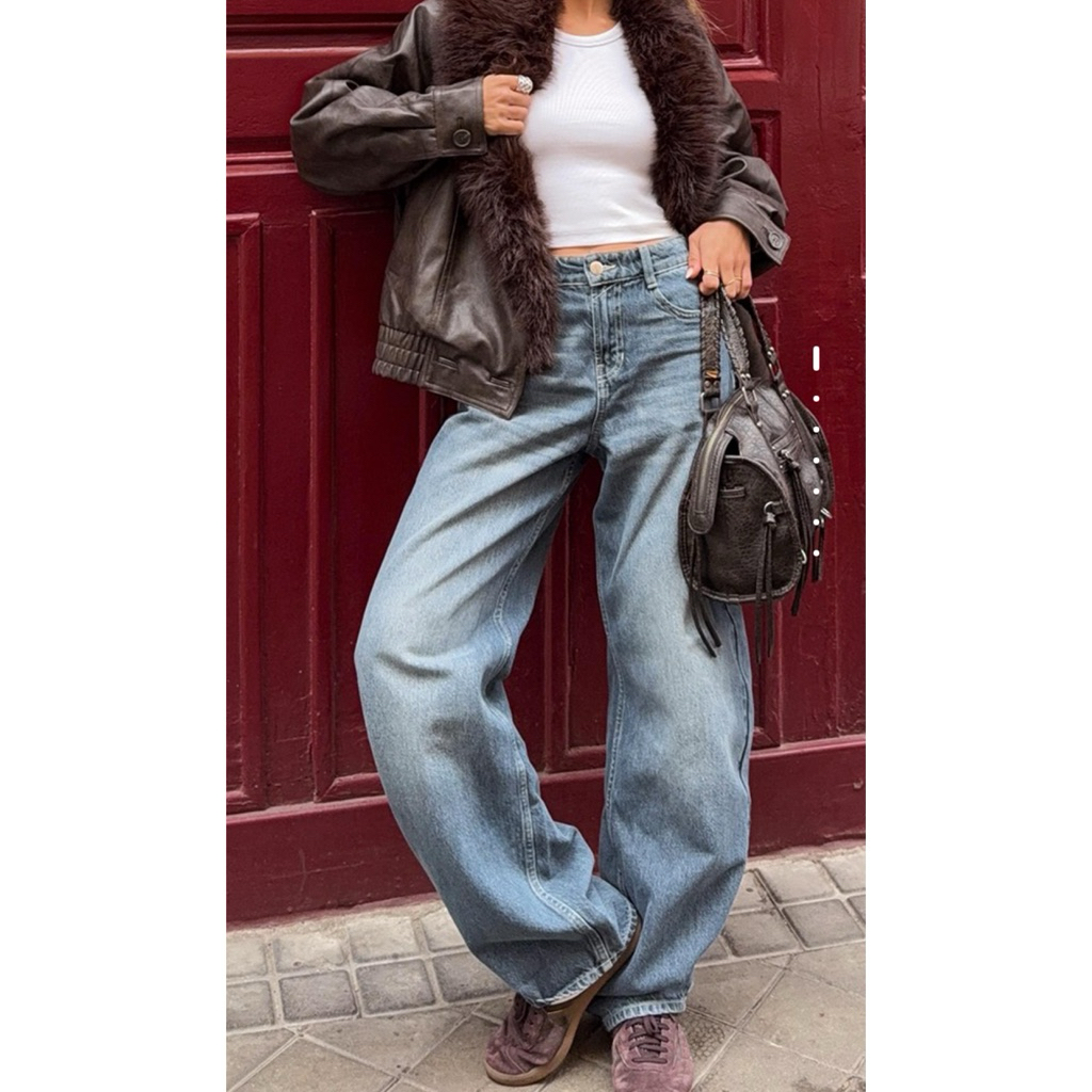 Jastip Bershka Celana Barrel Jeans