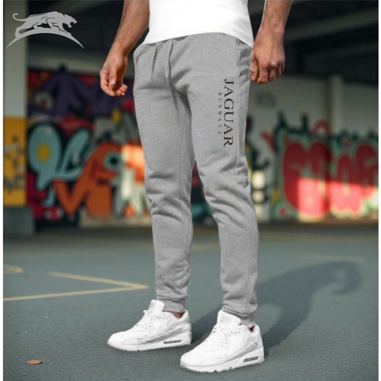 Jaguar Celana Jogger Training Olahraga Bahan Kain Fleece Tebal
