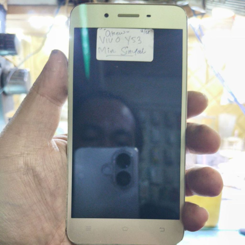 lcd ori copotan vivo y53+frame gold normal
