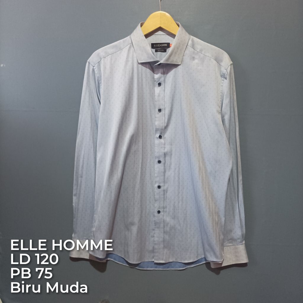 kemeja lengan panjang pria second brand ELLE HOMME| kemeja bekas brand